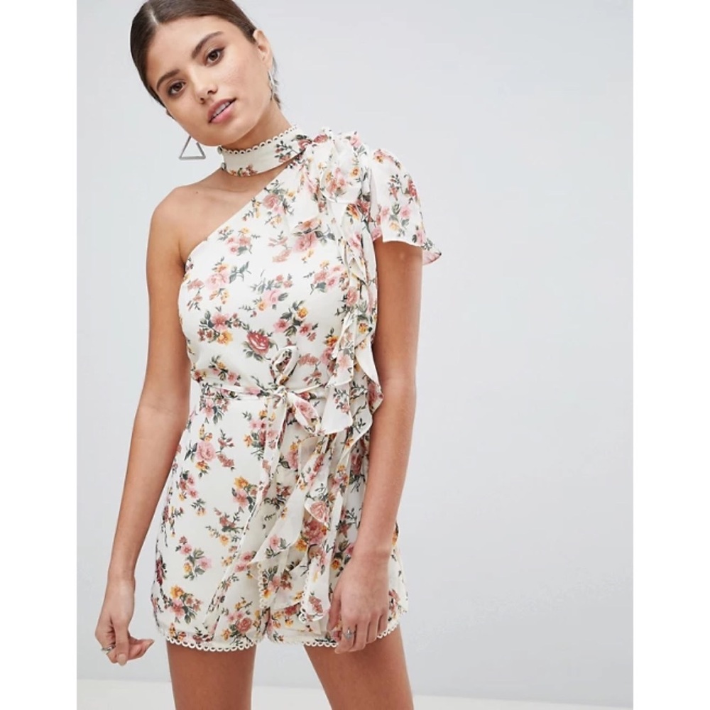 ASOS Design Floral Chiffon Occasion Romper